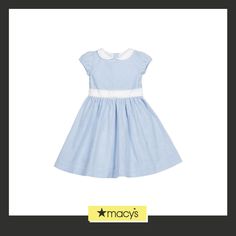 in stock Gingham Dresses For School In Spring, Blue Dress For School In Spring, Blue Spring Dress For School, Casual Seersucker Dress With Short Sleeves, Dress With Peter Pan Collar, Long Windows, Waist Sash, Seersucker Dress, Perfect Moment