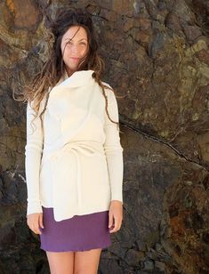 The Cocoon Jacket is the perfect grab-and-go jacket when you need an extra layer. A year-round layering design with sophisticated and effortless drape. This jacket is excellent for travel and is sure to become a staple garment. Belted – Ties attached at the side seams made from Lycra blended fabric for extra stretch. Size - Order based on your BUST measurement Fabric Shown - Heavy Hemp/Organic Cotton Knit, Light Hemp/Organic Cotton Knit, Stretch Organic Cotton Knit, NC Grown Organic Cotton Knit Layering Design, Gaia Conceptions, Cocoon Jackets, Holiday Wishlist, Thermal Jacket, Above Elbow, Ideal Wardrobe, Belted Jacket, Fabric Bolts