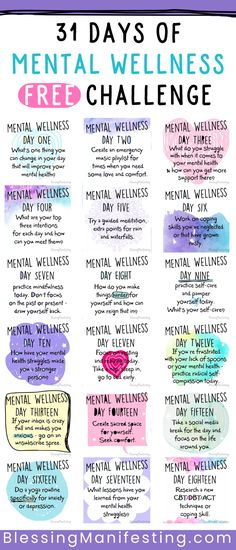 Mental Wellness Challenge, Mental Health Challenge, Motivasi Diet, Wellness Challenge, Fitness Trends, 31 Days, Health Challenge, Mental And Emotional Health, Self Care Activities