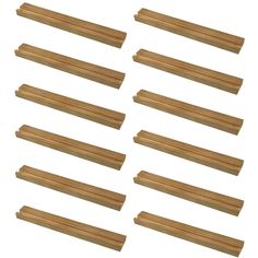 eight pieces of wooden dows on a white background