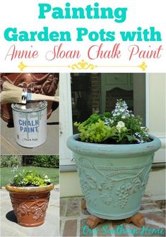 an image of painted pots with annie sloan chalk paint