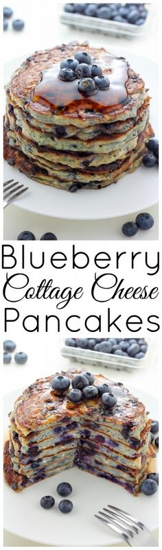 blueberry orange cheese pancakes are stacked on top of each other