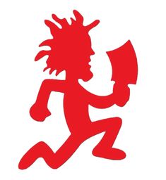 a red silhouette of a person running with a book in their hand and hair blowing