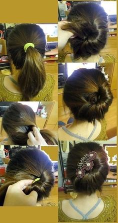 18 Simple Office Hairstyles for Women: Updos for Medium Hair Sanggul Cepol, Office Hairstyles, Super Easy Hairstyles, Up Dos For Medium Hair, Unique Hairstyles