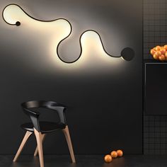 "Creative Long Curved Linear LED Modern Wall Sconce Lighting Wall Light Wall Lamp" Farmhouse Ceiling Fan, Wall Lamp Design, Decorative Wall Sconces, Lamp Color, Circle Light, Lighting Wall, Wall Lighting Design, Modern Wall Sconces, Iron Metal