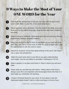 a snow covered forest with the text 9 ways to make the most of your one word for the year