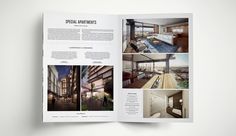 an open brochure with pictures of different rooms