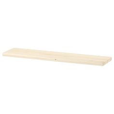 a wooden shelf on a white background