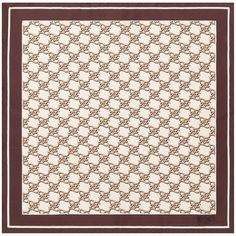 a brown and white square scarf on a white background