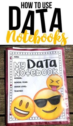 a notebook with the title how to use data notebooks in front of it and an image