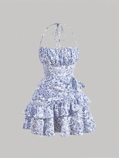 Floral Halter Dress, Ruffle Mini Dress, Komplette Outfits, Pretty Dresses, Pretty Outfits, بلاك بينك, Cute Dresses, Fashion Inspo Outfits, Floral Dress