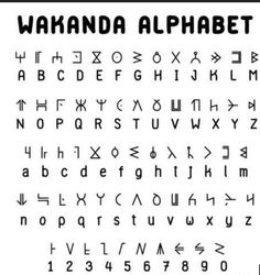 the alphabet is shown in black and white with different letters on it's sides