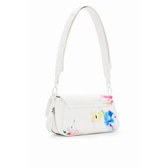 Brand: Desigual Gender: Women Type: Bags Season: Spring/Summer PRODUCT DETAIL • Color: white • Pattern: print • Fastening: with clip • Size (cm): 12.7x24.2x5.5 • Details: -shoulder bags COMPOSITION AND MATERIAL • Composition: -100% polyurethane Trendy White Bags With Adjustable Strap, Chic White Baguette Bag With Removable Pouch, White Shoulder Baguette Bag With Removable Pouch, White Baguette Shoulder Bag With Removable Pouch, White Satchel Baguette Bag For Travel, White Baguette Satchel Bag For Travel, Trendy White Bag With Removable Pouch, White Bag With Adjustable Strap For Everyday Use, White Canvas Shoulder Bag For Daily Use