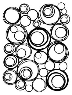 a black and white drawing of circles