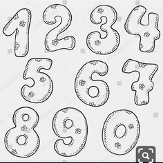 numbers drawn by hand in the style of doodles on white background stock photo