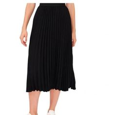 Nwt Vince Camuto Black Pleated Skirt With Elastic Waistband In All Black. Size Is Xxl. No Flaws. Measurements Taken Flat: Length 31.5”, Waist 19”. (A23) Fall Black Stretch Pleated Skirt, Casual Fitted Black Pleated Skirt, Black Stretch Pleated Skirt For Spring, Black Stretch Pleated Skirt For Fall, Black Stretch Pleated Skirt, Black Flowy Pleated Skirt For Fall, Black Relaxed Pleated Skirt For Spring, Casual Black Flowy Skirt, Black Pleated Skirt With Relaxed Fit For Fall