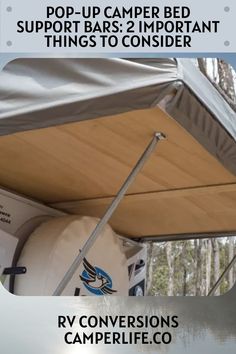 Pop-Up Camper Bed Support Bars: 3 Things You Should Know! Redoing Camper, Pop Up Camper Accessories, Camper Beds, Trailer Tent, Camper Accessories, Bed Support, Camper Renovation