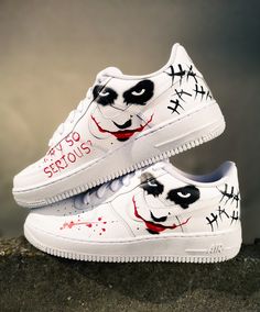 Joker Custom, Custom Air Jordan 1, Custom Sneakers Nike, Custom Sneakers Diy, Diy Sneakers, White Nike Shoes, Jordan Shoes Girls