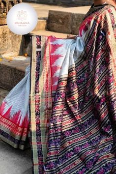 Sanchipar Khandua Silk Saree, Traditional and intricate design with beautiful combination making the saree absolutely gorgeous. fabric details :- sambalpuri sanchipar khandua  silk saree(mulberry silk) saree length :-  5.5 mtr Matching blouse pc can be given with extra cost Bohemian Banarasi Silk Saree, Bohemian Saree In Katan Silk For Festivals, Bohemian Handloom Traditional Wear For Navratri, Bohemian Traditional Wear With Weaving For Navratri, White Tussar Silk Saree With Woven Motifs, Bohemian Banarasi Silk Saree For Festivals, Bohemian White Saree With Woven Motifs, Bohemian Banarasi Silk Handloom Dupatta, Bohemian Tussar Silk Saree For Festivals