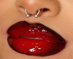 Dark Red And Black Makeup, Red And Black Makeup Looks Goth, Black And Red Prom Makeup, Prom Lip Makeup, Vampy Lip Combo, Black Lips Aesthetic, Red Y2k Makeup, Red Mascara Looks, Freddy Kruger Make Up