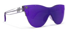 Polarized, progressive, and dripping with color — ‘Neon Gypsy’ is “bright done right.” These cat-eye sunglasses stun with a single-lens look and purple temple pinstriping for a violaceous vibe. Also featuring our premium PureBlend™ Lens for superior scratch resistance. // Details: Gender: Women Lens Color: Purple Mirroed Lens Material: PureBlend Lens UV Rating: 100% UV Protection Fit / Size: Medium - Large Vibe: Progressive In the Box: Microfiber Pouch & Sticker Pack Modern Blue Sunglasses For Streetwear, Trendy Blue Sunglasses For Streetwear, Trendy Blue Streetwear Sunglasses, Modern Purple Shield Sunglasses With Uv Protection, Modern Purple Shield Sunglasses With Gradient Lenses, Modern Purple Shield Sunglasses With Uva Protection, Modern Purple Sunglasses With Gradient Lenses, Casual Purple Sunglasses With Uva Protection, Purple Gradient Cat Eye Sunglasses