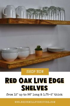 Red Oak Live Edge Shelves, Red Oak Shelf, oak shelves, white oak floating shelves, oak wall shelves, light wood floating shelves, oak shelf, oak floating shelves, oak bookshelf Live Edge Shelf, Rustic Kitchen Shelves, Oak Wall Shelves