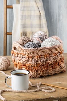 crochet woven basket, easy skill level pattern Crochet Organization, Crochet Totes, Diy Crochet Basket, Easy Crochet Basket Pattern, Decorative Post, Basket Crochet Pattern, Wine Wrap, Crochet Organizer, Yarn Basket