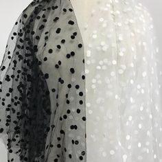 White Swiss Dot Party Dress, Elegant White Tulle Fabric For Party, Black Swiss Dot Party Dress, Black Tulle Fabric For Party, Spring Polka Dot Tulle Dress, Polka Dot Lace Party Dress, Black Tulle Fabric For Wedding, Sheer Black Tulle Fabric For Party, Sheer Organza Tulle Fabric For Party