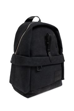 100% Cotton Modern Backpack With Leather Trim And Coated Canvas, Coated Canvas Backpack With Zipper Closure For On-the-go, On-the-go Coated Canvas Leather Backpack, Modern Outdoor Bags With Leather Trim, Modern Outdoor Bag With Leather Trim, Coated Canvas Backpack With Zipper Closure, Functional Leather Backpack With Leather Trim, Outdoor Leather Trim Backpack, Outdoor Standard Backpack With Leather Trim