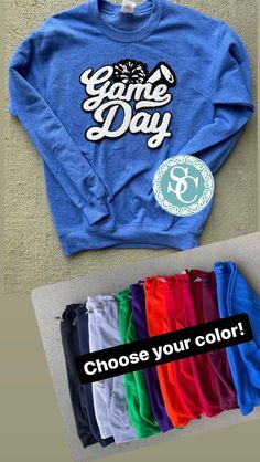 We are loving these trendy chenille patch Gameday sweatshirts! Choose your team colors and sport wearing these to your next game!  Sweatshirt features a large chenille patch on the front!  Personalization: Choose your sweatshirt color and let us create your own custom sweatshirt! Patches only come in white!  Sweatshirts are unisex sizing!  XS-3X!  Washing instructions: We recommend washing the sweatshirt inside out on cold and hang to dry to keep the patch looking new! Blue Crew Sweatshirt For Game Day, Blue Crew Neck Sweatshirt For Game Day, Team Spirit Sweatshirt With Letter Embroidery For Game Day, Trendy Game Day Crew Neck Sweatshirt, Trendy Crew Neck Sweatshirt For Game Day, Blue School Spirit Sweatshirt For Sports Events, Blue Team Spirit Sweatshirt For Sports Season, Blue Sweatshirt For Game Day With School Spirit, Blue Varsity Sweatshirt For Game Day