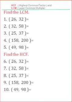 an image of a computer screen with the text find the least common factor and find the least common factor