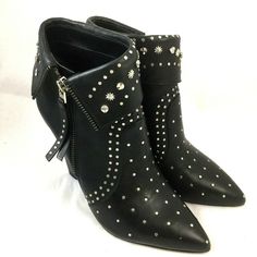 Brand New! Sam Edelman ‘Royce’ Studded Ankle Bootie. A Few Small Dents In Leather Wedge Heel Silver Studded Detail On Uppers Side Zipper Pointed Toe Cuffed Ankle Genuine Leather Triangle Heel 4” Beautiful Condition! No Box All Listings Are Cross-Posted (D21/026ems) Edgy Pointed Toe Wedge Boots For Party, Spring Party Ankle-high Wedge Boots, Spring Ankle-high Wedge Boots For Party, Party Ankle Wedge Boots With Reinforced Heel, Chic Heels With Silver Studs And Round Toe, Edgy Pointed Toe Wedge Boots For Fall, Ankle-high Wedge Boots For Fall Party, Fall Party Wedge Boots With Pointed Toe, Fall Party Boots With Wedge Heel