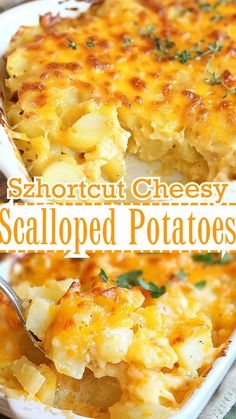 Shortcut Cheesy Scalloped Potatoes Casseroles With Cheddar Cheese Soup, Scalloped Potato Casserole Recipes, Creamy Cheesy Potatoes Casserole, Scalloped Potatoes Using Canned Potatoes, Cheesy Potatoes Easy Quick, Make Ahead Cheesy Scalloped Potatoes, Oven Cheese Potatoes, Scalloped Potatoes With Cream Of Chicken Soup