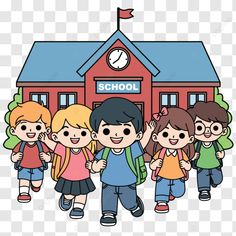 school students standing in front of the building vector school kids study png Students Clipart, Building Vector, Diwali Pictures, School Images, School Cartoon, Student Drawing, Kids Study