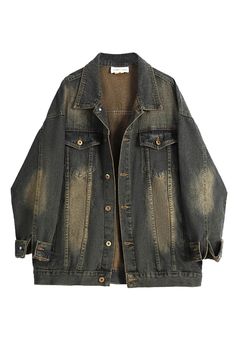 Rusty Denim Oversized 80s Vintage Grunge Aesthetic Unisex Jacket 90 Grunge Outfits, Grunge Outfits Vintage, Denim Jacket Grunge, Vintage Grunge Aesthetic, Aesthetic Clothes Png, Green Jacket Outfit, Grunge Jacket, Fairy Grunge Aesthetic, Grunge Jeans