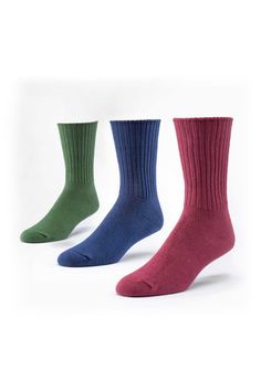 3 pk. Colors Red, Navy and Forest. Why organic cotton? Your skin will notice and appreciate the difference. Organic cotton is healthier for you and the earth. Sold by Azure Standards. Crew Socks, R/N/F 9-11, Organic Sock Company, Fair Trade Clothing, Comfortable Socks, Cotton Leggings, Organic Clothing, Fall Accessories, Wool Socks, Cotton Socks, Crew Socks