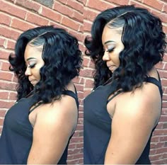 Loose wave Bob                                                                                                                                                                                 More Hairstyle For Short, Unice Hair, Pelo Afro, Trendy Hairstyle, Queen Hair, Quick Weave, Curly Bob Hairstyles, Black Natural Hairstyles