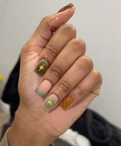 Earthy Nails, Unique Acrylic Nail Designs, Licensed Cosmetologist, Overlay Nails, Hippie Nails, Hard Nails, Drip Nails, Nails Now, Simple Gel Nails