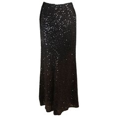 This is a beautiful Bill Blass floor length sequin skirt with a black to brown ombre. Features a center back zipper. Made in USA. Measures (Approximately) Size 6 Length: 41.5" Waist: 26" Hip: 38" Sequin Cami Outfit, Sparkly Long Skirt, Black To Brown Ombre, Cami Outfits, Long Sequin Skirt, Sequin Skirt Long, Brown Maxi Skirts, Edgy Glam, Black Sequin Skirt