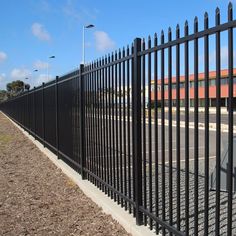 an image of a black fence that is outside