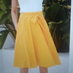 Women's High Waist Attached Belt A-Line Pockets Skater Flare Midi Skirt Vinage Skirt Sunshine Yellow Size Large Waist 16 1/2 In Lenght Waist To Hem 27 Below The Knee Fabric Type: Skirt Fabric: 98%Polyester, 2%Elastane Origin: Imported Closure Type: Zipper Knee-length Solid Color Mini Skirt For Summer, Summer Knee-length Solid Color Mini Skirt, Knee-length Summer Mini Skirt, Yellow Cotton Bottoms Solid Color, Yellow Cotton Solid Color Bottoms, Yellow Cotton Bottoms With Solid Color, Yellow Solid Color Cotton Bottoms, Casual Solid Yellow Skirt, Yellow High Waist Pleated Skirt