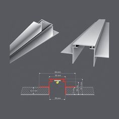 an image of some type of metal structure with measurements and details on it, including the bottom section