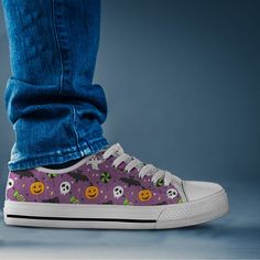 Super cute happy halloween shoes with a super cute design ! This cool shoes are sure to attrack some attention! Product Name: Happy Halloween Shoes | Halloween Sneakers | Casual Shoes | Halloween Gifts | Low Top Converse Style Shoes for Womens Mens Adults Check out more of our footwear here: https://www.etsy.com/shop/unicornshoesshop/ Product Features; ▶ Full canvas double sided print with rounded toe construction ▶ Lace-up closure for a snug fit. ▶ Soft textile lining with lightweight construct Halloween Sneakers, Shark Shoes, Halloween Shoes, Cool Shoes, Low Top Converse, Cute Shark, Converse Style, Popular Shoes, Soft Textiles