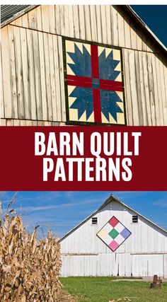 the barn quilt pattern is featured in this image and it's full color scheme