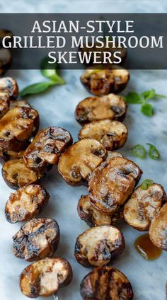 Marinated Grilled Mushrooms, Delicious Grill Recipes, Mushroom Skewers, Mushroom Marinade, Mushroom Kabobs, Bbq Mushrooms, Vegetable Marinade, Asian Marinade, Soy Sauce Garlic