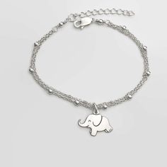 Silver Lucky Baby Elephant Bracelet Adjustable Personalized | Etsy Elephant Bracelet, Silver Elephants, Elephant Charm, Etsy Personalized Gifts, Initial Charm, Sterling Silver Bracelet, Baby Elephant, Adjustable Bracelet