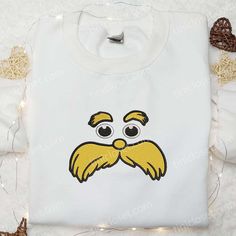 Product detail: White Hooded Top With Machine Embroidery, Disney Characters Halloween, Cool Fathers Day Gifts, Best Mothers Day Gifts, St Patrick's Day Gifts, The Lorax, Natural Logo, Son Gift, Embroidered Hoodie