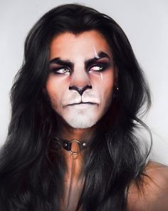 Nils Kuiper, Lion Makeup, Beautiful Halloween Makeup, Scar Makeup, Animal Makeup, Creepy Halloween Makeup