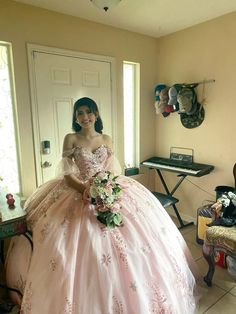 Pink Ball Gown Quinceanera Dress Applique Off the Shoulder Sweet 16 Ve – formalgowns Xv Makeup, Pink Quince Theme, Light Pink Quinceanera Dresses, Rose Gold Quinceanera, Xv Ideas, Prom Dress Ball Gown, Women Celebrating