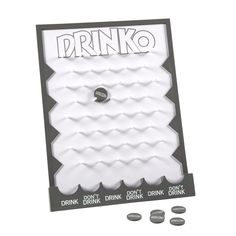 a game board with four pieces and the words drinko on it